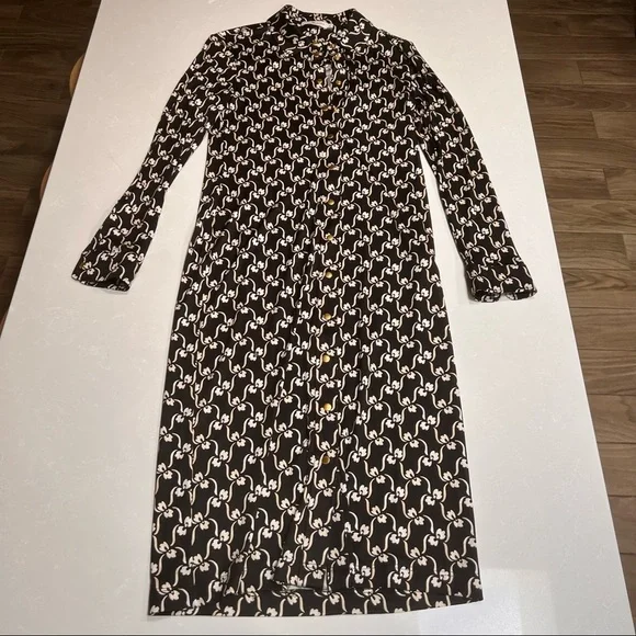 Tory Burch Printed Polo Dress 100% Silk - Picture 4 of 8